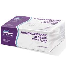 Håndklædeark Pristine Classic V-Fold 2-lag 25x22x11cm Genbrug Natur product photo