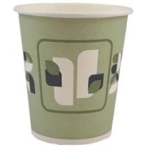 Kaffebæger Pap Ø80xH90mm 25cl 8oz Svanemærket Single Wall Grøn Med Mønster product photo