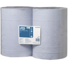 Aftørringsrulle Industri Tork Basic W1 2-lag Ø26.3cm B36.9xL340m Genbrug FSC Blå product photo