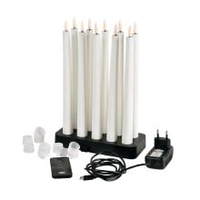 LED Antiklys genopladelige 23x278 mm 10 lys og oplader varmt lys hvid product photo