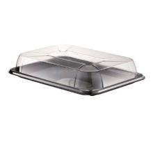 Plastbakke 1-rum 350x240 mm sort fad med l&oslash;st klart l&aring;g RPET product photo