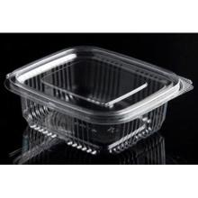 Plastb&aelig;ger Catersource 250 ml 85x97x41 mm firkantet h&aelig;ngslet l&aring;g RPET Klar product photo