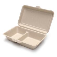 Burgerboks 2-rum 240x160x60 mm med h&aelig;ngslet l&aring;g Bagasse product photo