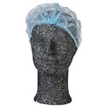 Pleated mop cap BLÅ str M 100 st Blå net hovedbeklædning med dobbelt elastik product photo