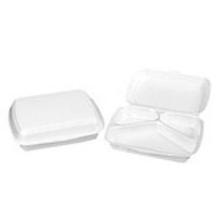 Termobakke 3-rum 247x198x75 mm Hængslet låg XPS Hvid HP 4/3 TT product photo
