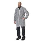 Engangskittel non-woven str L hvid m/trykknap product photo
