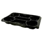 Plastbakke 7 rum med løst låg 350x240 mm APET sort product photo