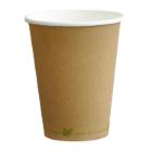 Kaffebæger Pap/PLA Catersource 30 cl Ø90 mm Bionedbrydelig Brun m/Grøn bundtekst product photo