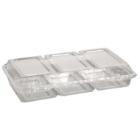 Smørrebrødsbakke 3-rum 245x145x45 mm Hængslet låg APET Klar product photo