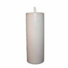 LED bloklys 7.5x15 cm med 3D flamme Hvid product photo