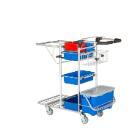 Rengøringsvogn Ergo Fugt med 2x6 liters spande og dobbelt affald product photo