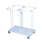 Stativ affald uden låg med bøjle dobbelt til 2 stk 110 ltr sæk hvid product photo