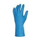 Handske Foodtech str L Latex med velourisering blå product photo