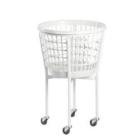 Vaskerivogn rund komplet med kurv hvid product photo
