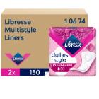 Trusseindlæg Libresse Multistyle dispenser refill uden parfume hvid 2x150stk product photo