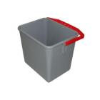 Spand 6 ltr firkantet grå med rød hank product photo