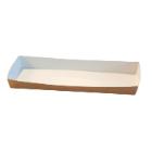 Pølsebakke 200x90x20mm pap med kant brun/hvid product photo