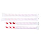 Sugerør Ø12x200 mm uden knæk enkeltpakket m/spids Bionedbrydelig Papir Rødstrib product photo