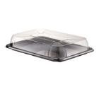 Plastbakke 1-rum 350x240 mm sort fad med l&oslash;st klart l&aring;g RPET product photo