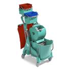 Vogn Nick Plus 36 28 ltr spand med rumdeler og 2 x 4 ltr spand og moppevrider product photo