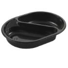 Bakke 2-rum 395/500 ml 238x176x40 mm Oval PP Sort product photo