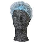 Pleated mop cap BLÅ str M 100 st Blå net hovedbeklædning med dobbelt elastik product photo