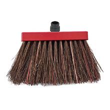 Straatveger bassine piassava vlakke montuur rood gelakt hout 30 cm artikelfoto