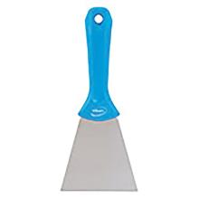 Blauwe handschraper 10 cm met roestvrijstalen blad Vikan artikelfoto