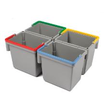 Seau gris pivotant avec poign&eacute;e rouge pour chariot d'entretien 5 l photo du produit