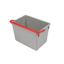 Seau gris avec poignée rouge pour chariot d'entretien 10 l photo du produit