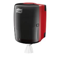 Distributeur à dévidage central noir rouge 33 x 30 x 45 cm W2 Tork Maxi photo du produit