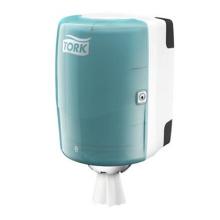 Dispenser centerfeed wit turquoise 25 x 24 x 36 cm M2 Tork Maxi artikelfoto