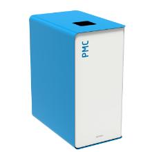 Sorteerafvalbak 40 l wit blauw polypro emmer vierkant opening PMC artikelfoto