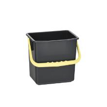 Seau 6 l noir poignée jaune pour chariot d'entretien photo du produit