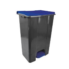 Pedaalemmer : gerecycleerd plastic grijs - blauw deksel - 80 l - "ecoconti" artikelfoto