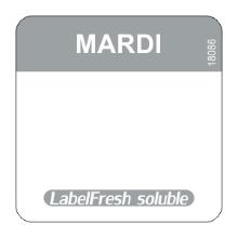 Labels HACCP Oplosbaar "dinsdag" 22x22 mm - Labelfresh Easy artikelfoto
