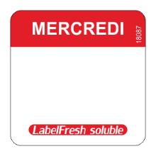 Labels HACCP Oplosbaar "woensdag" 22x22 mm - Labelfresh Easy artikelfoto