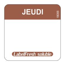 Labels HACCP Oplosbaar "donderdag" 22x22 mm - Labelfresh Easy artikelfoto