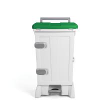 Poubelle &agrave; p&eacute;dale ouverture frontale couvercle vert 90 l Open up photo du produit