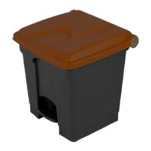 Poubelle &agrave; p&eacute;dale recycl&eacute;e anthracite couvercle brun 30 l photo du produit