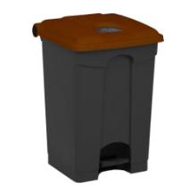 Pedaalemmer gerecycleerd antraciet bruin deksel 45 l artikelfoto