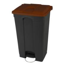 Pedaalemmer gerecycleerd antraciet bruin deksel 90 l artikelfoto