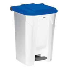 Pedaalemmer wit met blauw deksel 80 l "Utilo" artikelfoto