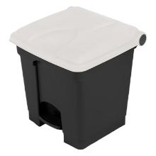 Poubelle &agrave; p&eacute;dale recycl&eacute;e anthracite couvercle blanc 30 l photo du produit