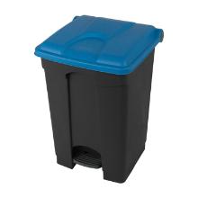 Pedaalemmer gerecycleerd antraciet blauw deksel 45 l artikelfoto