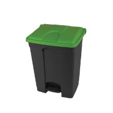 Pedaalemmer gerecycleerd antraciet groen deksel 70 l artikelfoto