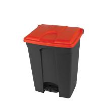 Pedaalemmer gerecycleerd antraciet rood deksel 70 l artikelfoto