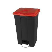 Pedaalemmer gerecycleerd antraciet rood deksel 90 l artikelfoto