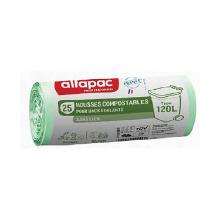 Housse container vert biod&eacute;gradable 88 x 120 cm 18&micro; 120 l 25 sacs Alfapac photo du produit