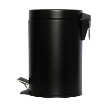 Poubelle &agrave; p&eacute;dale m&eacute;tal noire 3 l photo du produit